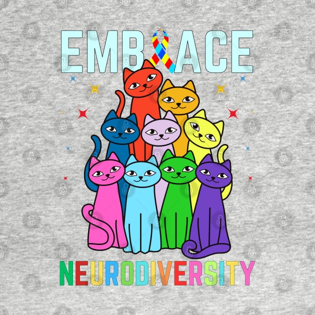 COLORED CATS EMBRACING NEURODIVERSITY by Lolane
